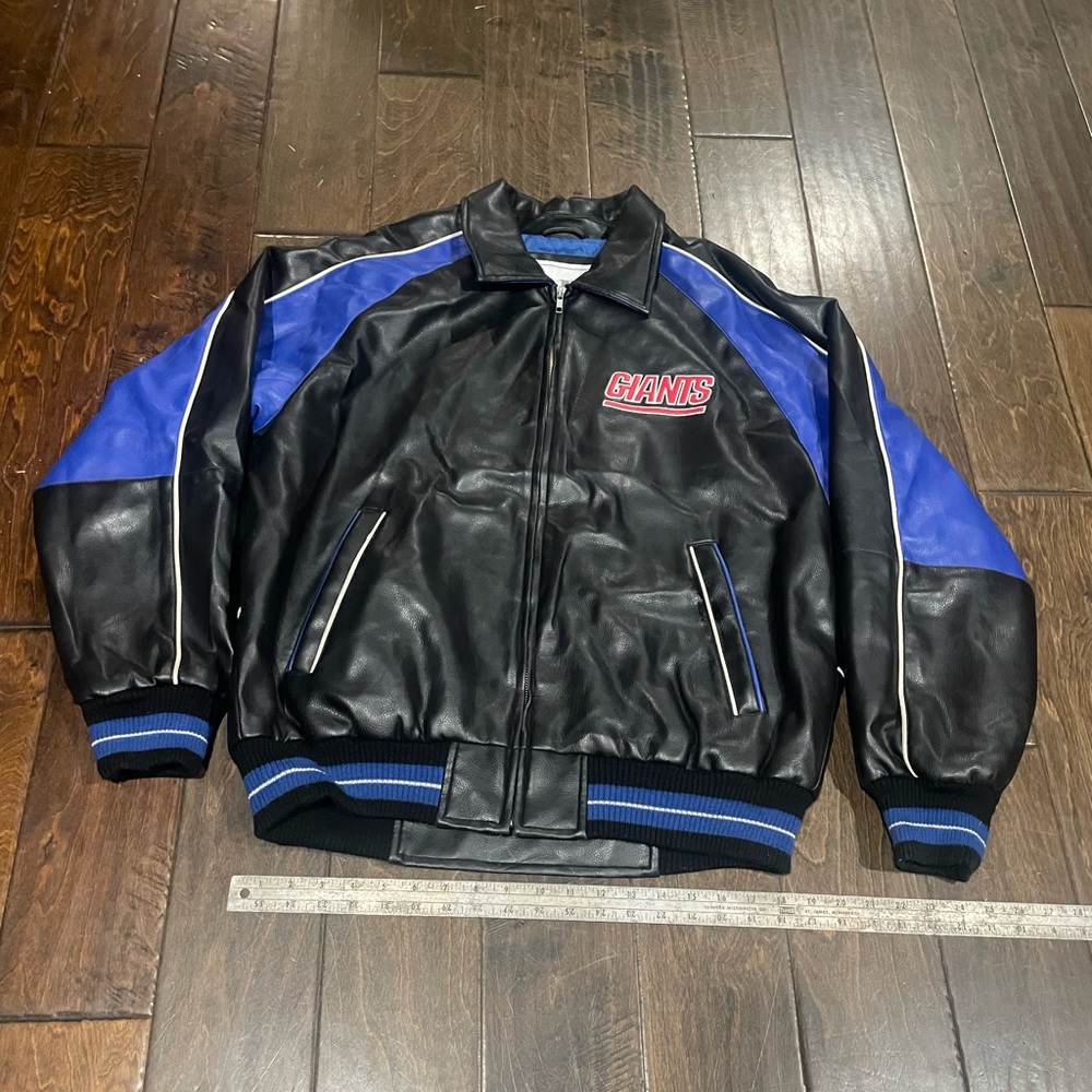 Vintage 90’s New York Giants G-III Faux Leather Bomber Jacket Sz medium